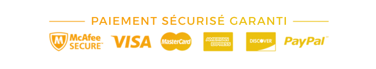Paiement sécurisé garanti — Visa, Mastercard, PayPal, American Express
