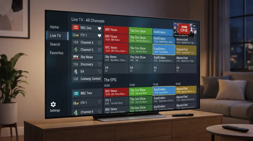 Liste des chaînes et guide TV (EPG) sur IPTV Smarters Pro