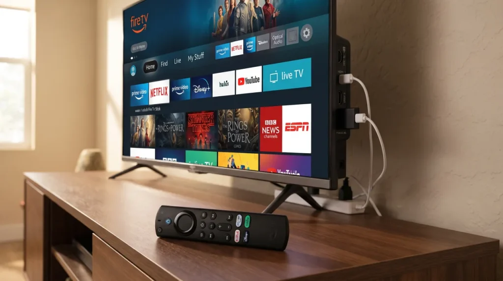 IPTV sur Amazon Fire TV Stick branché en HDMI sur le téléviseur